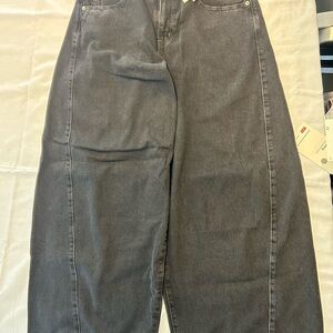 Charcoal Wide Leg Jeans